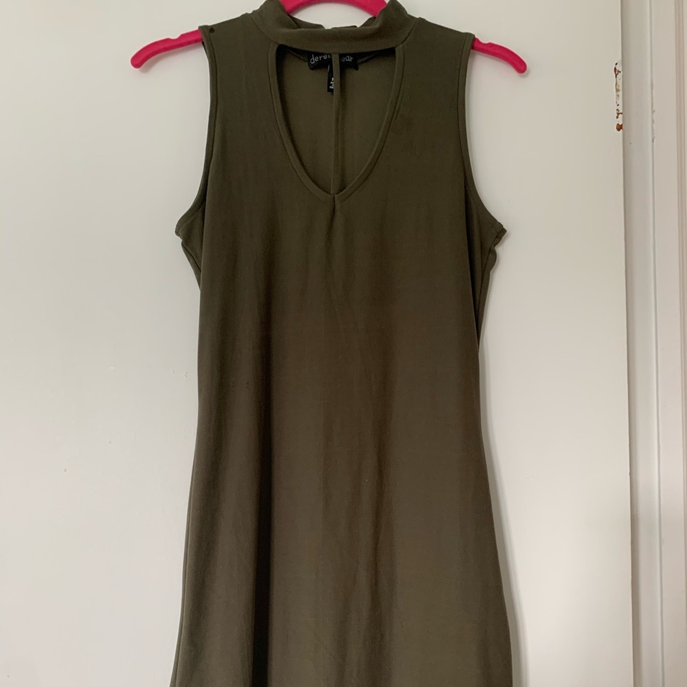 Derek Heart form fitting olive green dress